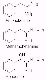 Amph, Meth, Ephedrine chemical structure